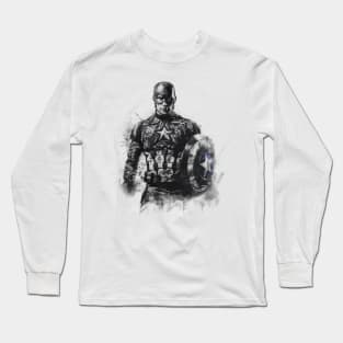 CAPTAIN AMERICA CHARCOAL Long Sleeve T-Shirt